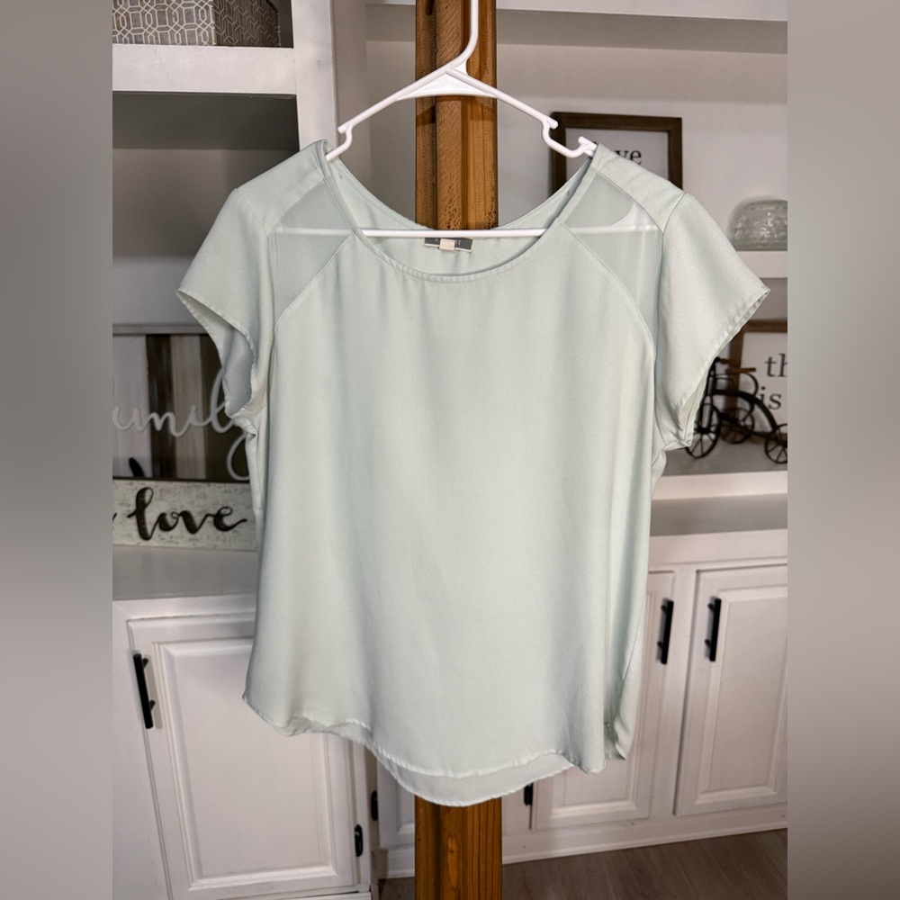 Pleione Mint Short Sleeve Top